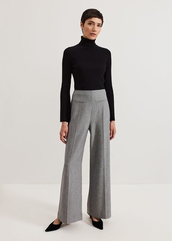 Phase Eight Dilly Pleat Detail Wide Leg Trousers Grey Canada | LQJOVI-817